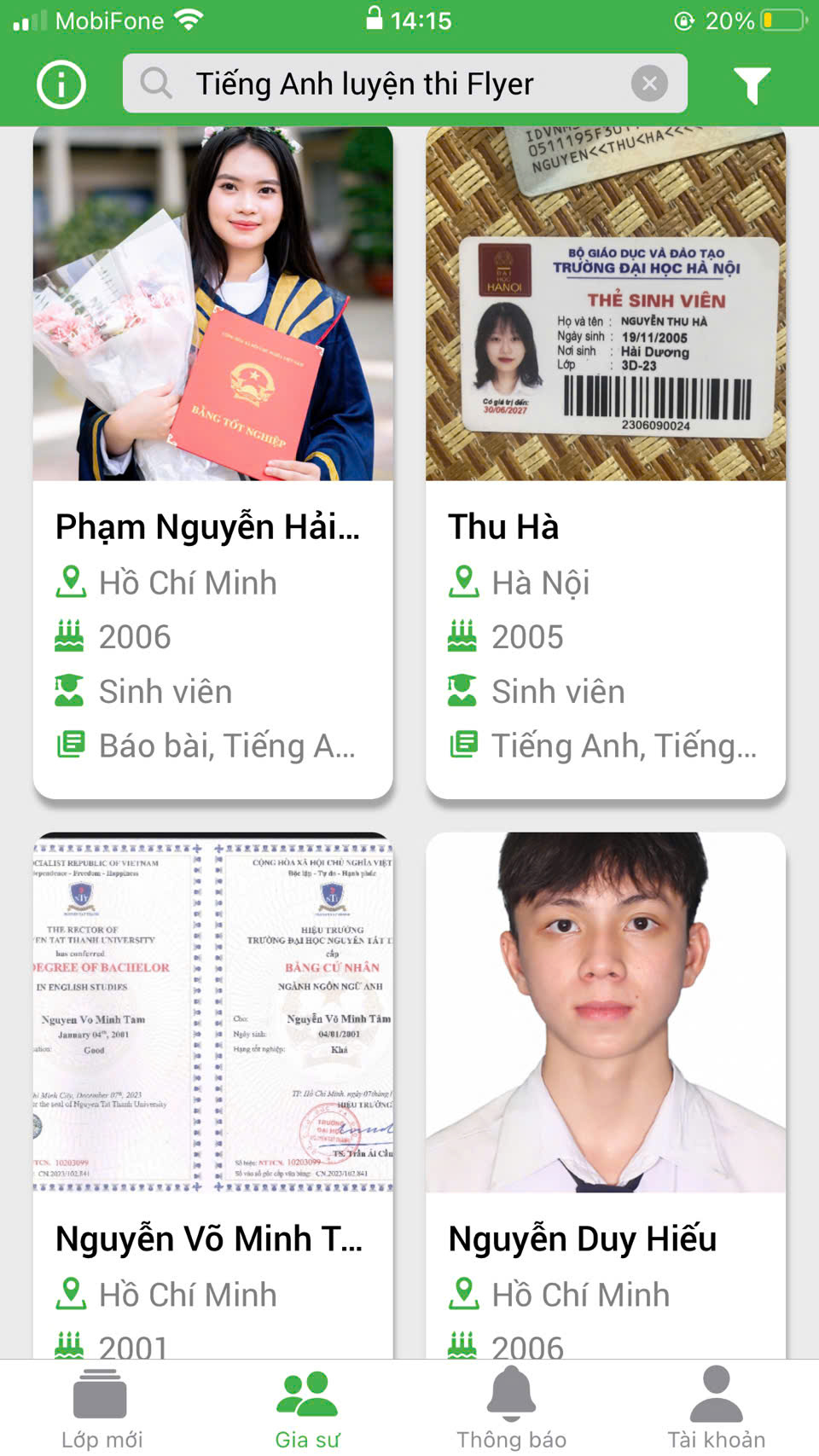 Dạy kèm luyện thi flyer